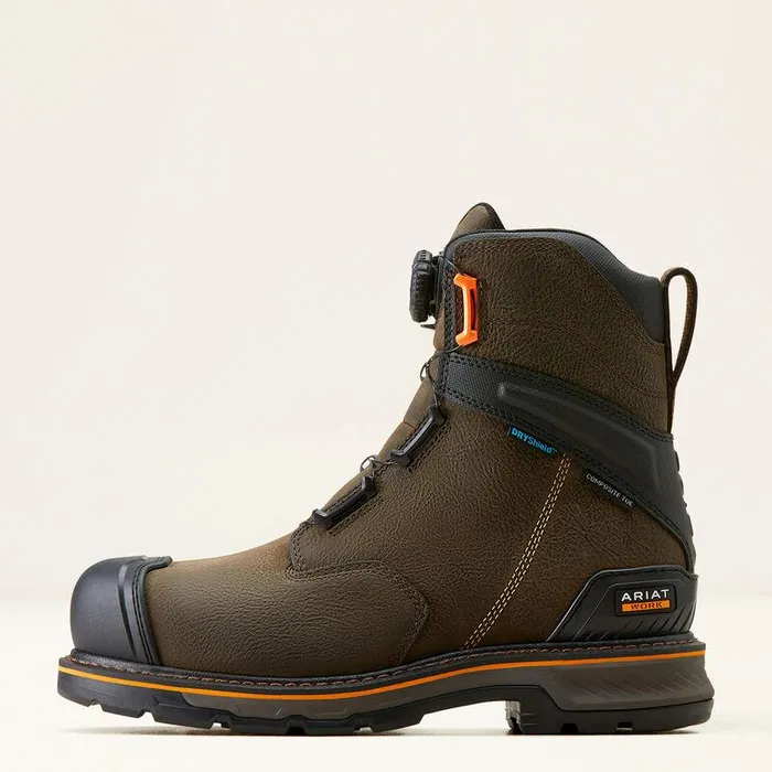 Men Work Boots Ariat Stump Jumper 8quot BOA Waterproof Composite Toe Work Boot Iron Coffee