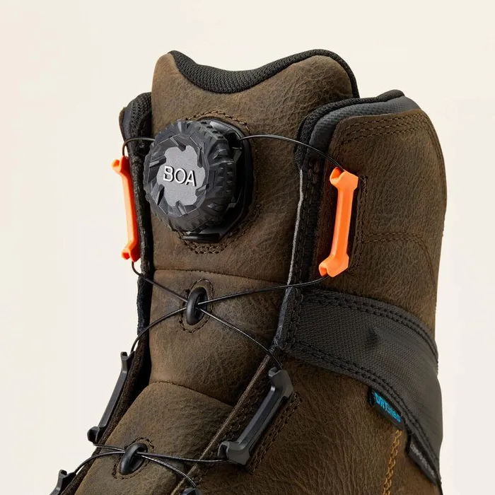 Men Work Boots Ariat Stump Jumper 8quot BOA Waterproof Composite Toe Work Boot Iron Coffee