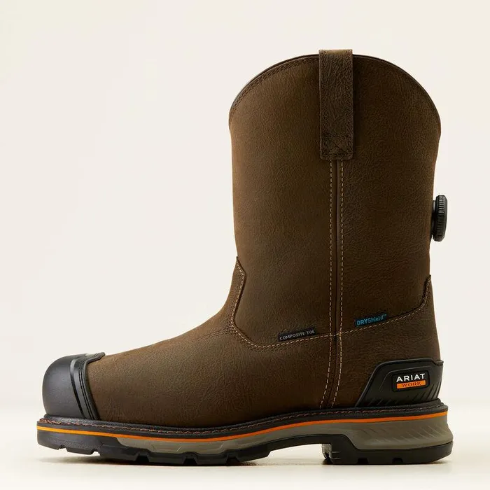 Men Work Boots Ariat Stump Jumper PullOn BOA Waterproof Composite Toe Work Boot Iron Coffee Men Work Boots Ariat Stump Jumper PullOn BOA Waterproof Composite Toe Work Boot Iron Coffee