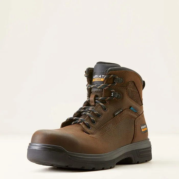 Men Work Boots Ariat Turbo 6quot Waterproof Carbon Toe Work Boot Rich Brown