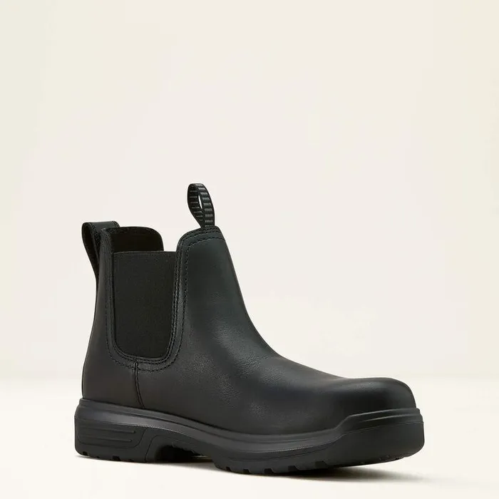Men Work Boots Ariat Turbo Chelsea CSA Waterproof Carbon Toe Work Boot All Black