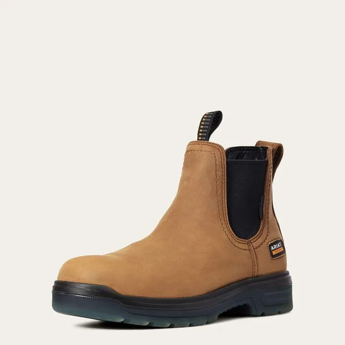 Men Work Boots Ariat Turbo Chelsea Waterproof Work Boot Aged Bark