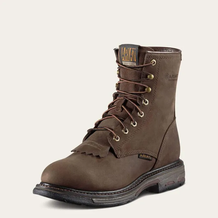 Men Work Boots Ariat WorkHog 8quot Waterproof Work Boot Oily Distressed Brown