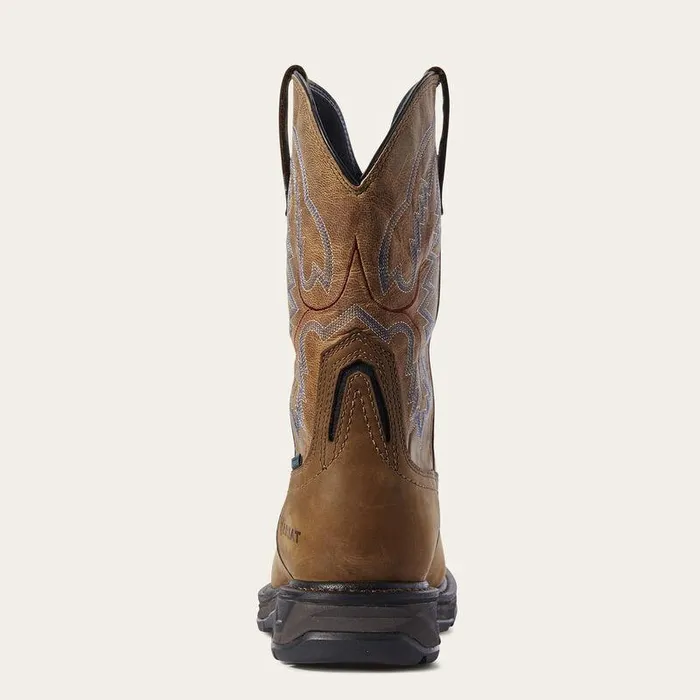 Men Work Boots Ariat WorkHog XT Waterproof Carbon Toe Work Boot Distressed Brown
