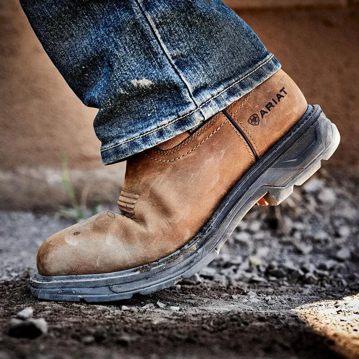 Men Work Boots Ariat WorkHog XT Waterproof Carbon Toe Work Boot Distressed Brown