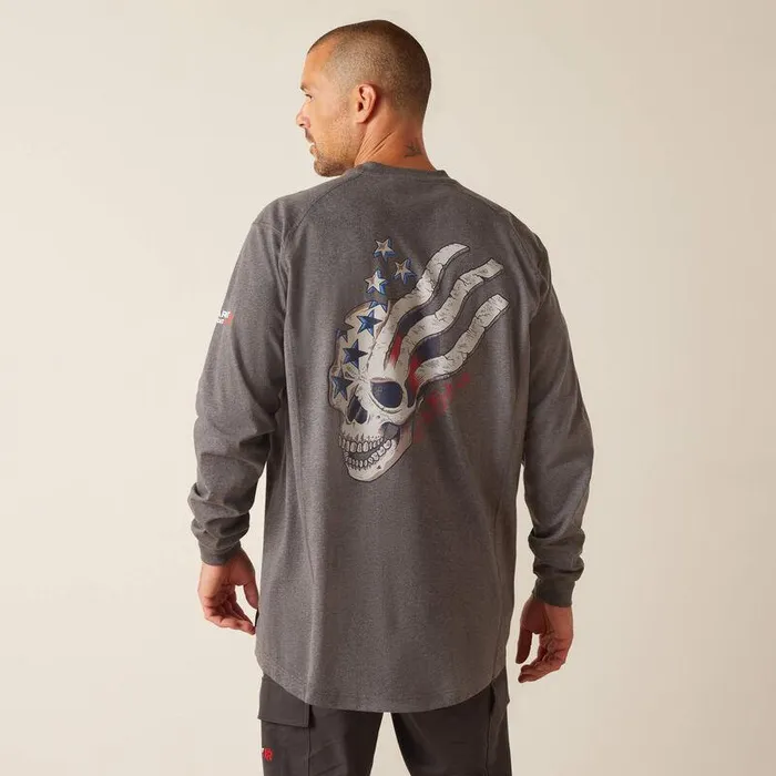 Men Workwear Ariat FR Air American Scream TShirt Charcoal Heather