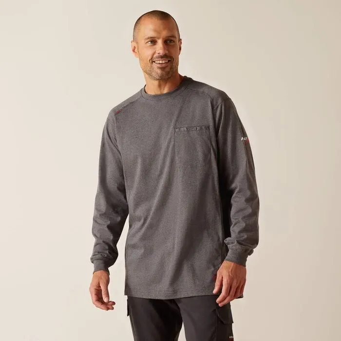 Men Workwear Ariat FR Air American Scream TShirt Charcoal Heather Men Workwear Ariat FR Air American Scream TShirt Charcoal Heather