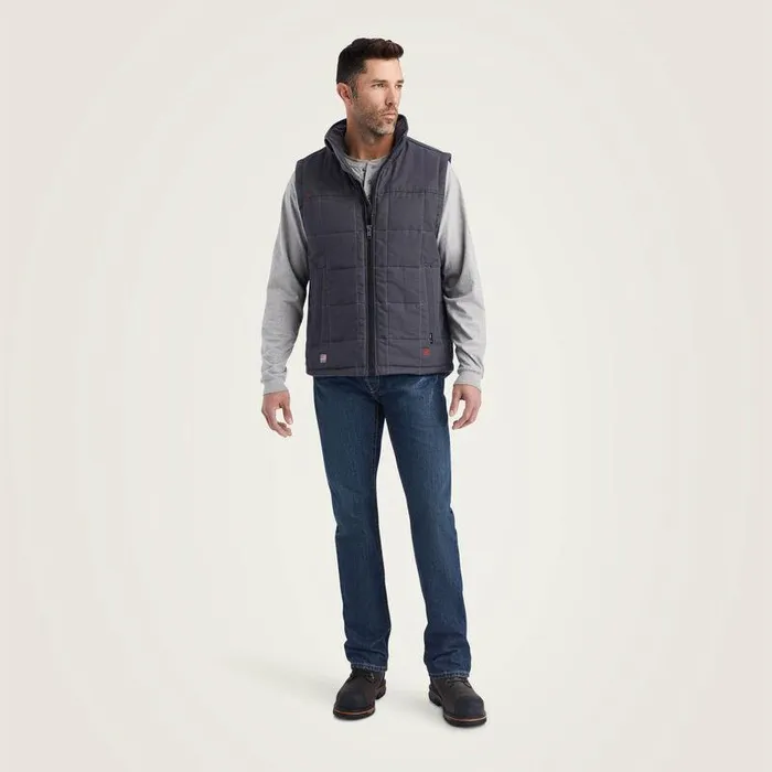 Men Workwear Ariat FR Crius Insulated Vest Iron Grey Men Workwear Ariat FR Crius Insulated Vest Iron Grey