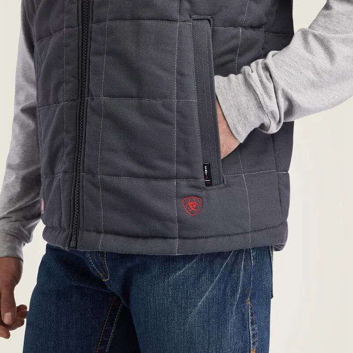Men Workwear Ariat FR Crius Insulated Vest Iron Grey Men Workwear Ariat FR Crius Insulated Vest Iron Grey