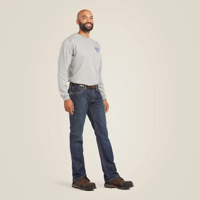 Men Workwear Ariat FR M4 Relaxed Boundary Boot Cut Jean Shale