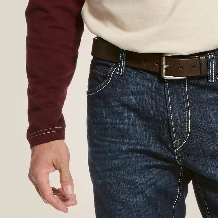 Men Workwear Ariat FR M4 Relaxed DuraStretch Lineup Stackable Straight Leg Jean Platinum