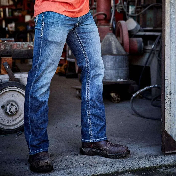 Men Workwear Ariat FR M4 Relaxed Stretch DuraLight Boundary Boot Cut Jean Bryce