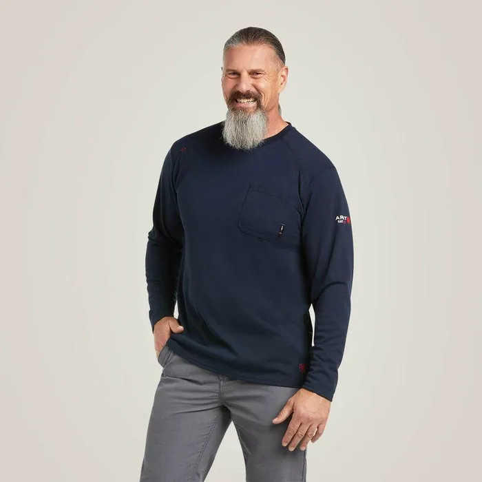 Men Workwear Ariat FR Max Protect Inherent TShirt Navy