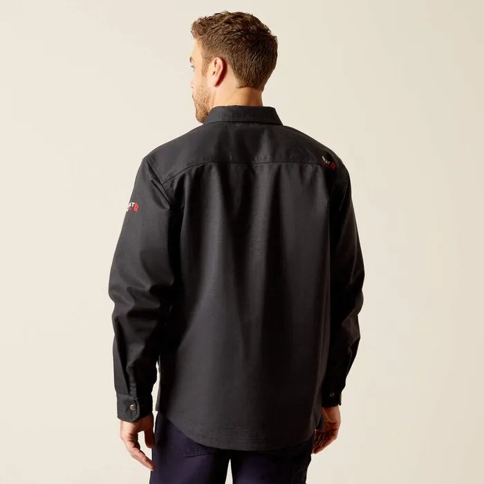 Men Workwear Ariat FR Ripstop Softshell Shirt Jacket Black