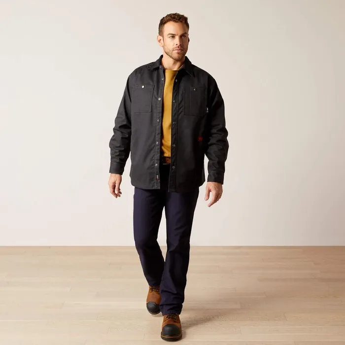 Men Workwear Ariat FR Ripstop Softshell Shirt Jacket Black