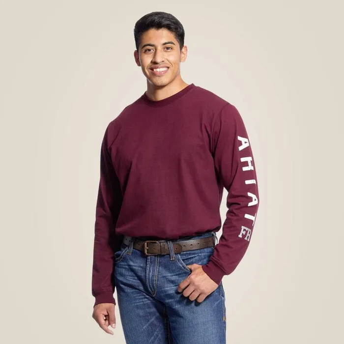 Men Workwear Ariat FR Roughneck Skull Logo TShirt Malbec Men Workwear Ariat FR Roughneck Skull Logo TShirt Malbec