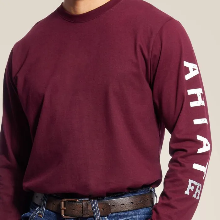 Men Workwear Ariat FR Roughneck Skull Logo TShirt Malbec Men Workwear Ariat FR Roughneck Skull Logo TShirt Malbec