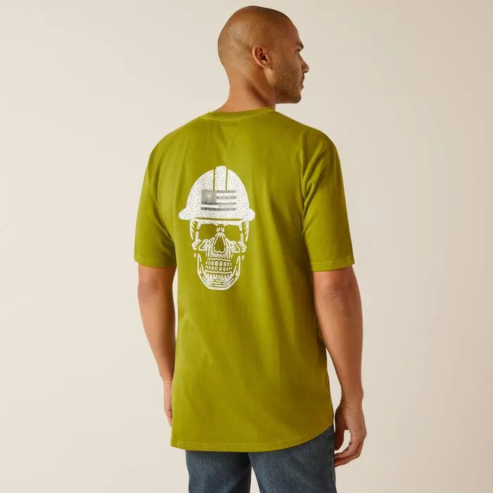 Men Workwear Ariat Rebar Cotton Strong Roughneck Graphic TShirt Going Green
