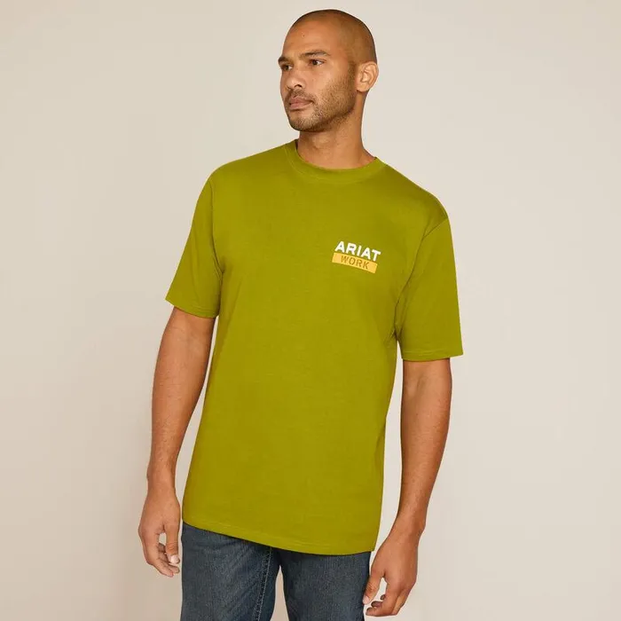 Men Workwear Ariat Rebar Cotton Strong Roughneck Graphic TShirt Going Green Men Workwear Ariat Rebar Cotton Strong Roughneck Graphic TShirt Going Green