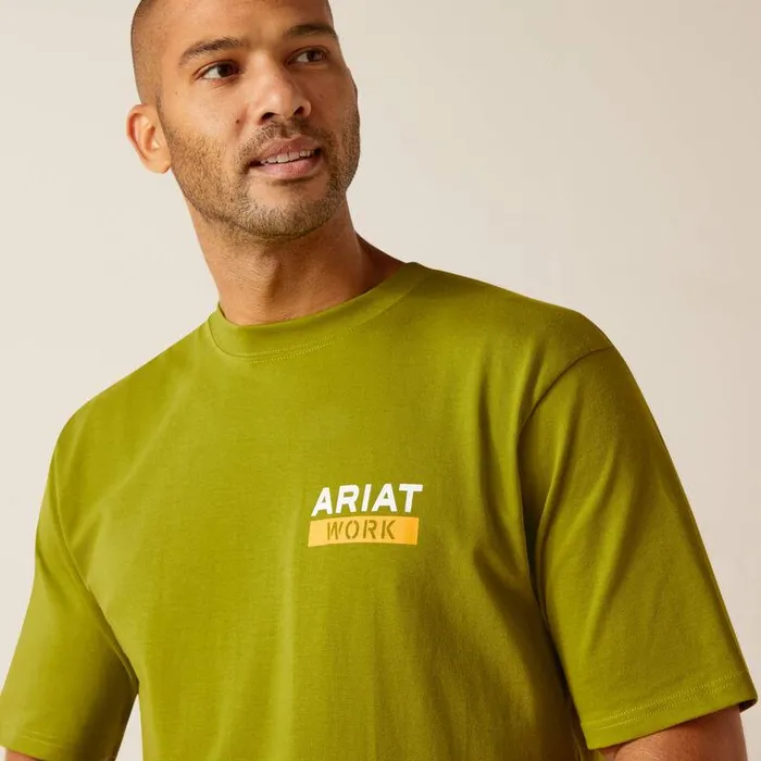 Men Workwear Ariat Rebar Cotton Strong Roughneck Graphic TShirt Going Green Men Workwear Ariat Rebar Cotton Strong Roughneck Graphic TShirt Going Green