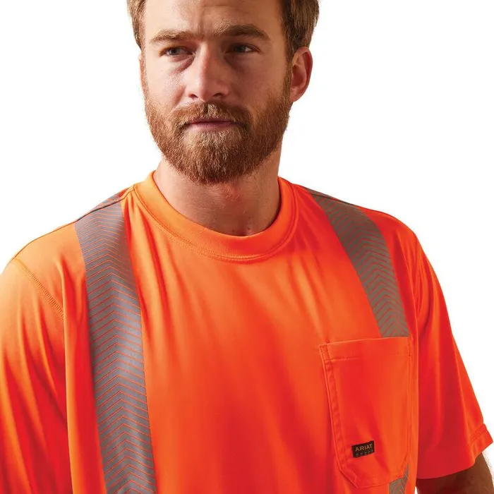 Men Workwear Ariat Rebar HiVis ANSI TShirt Hivis Orange