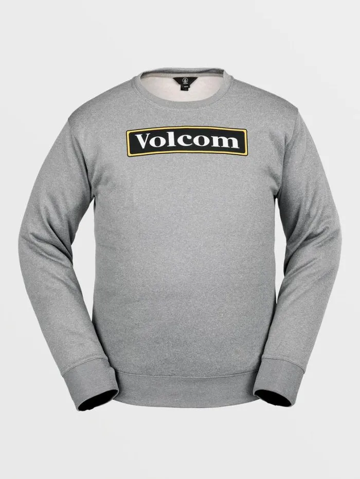 Mens Hoodies and Sweatshirts Volcom Core Hydro Crew Pullover 8211 Heather Grey