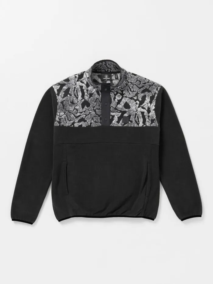 Mens Hoodies and Sweatshirts Volcom Error92 Mock Neck Sweatshirt 8211 Black White
