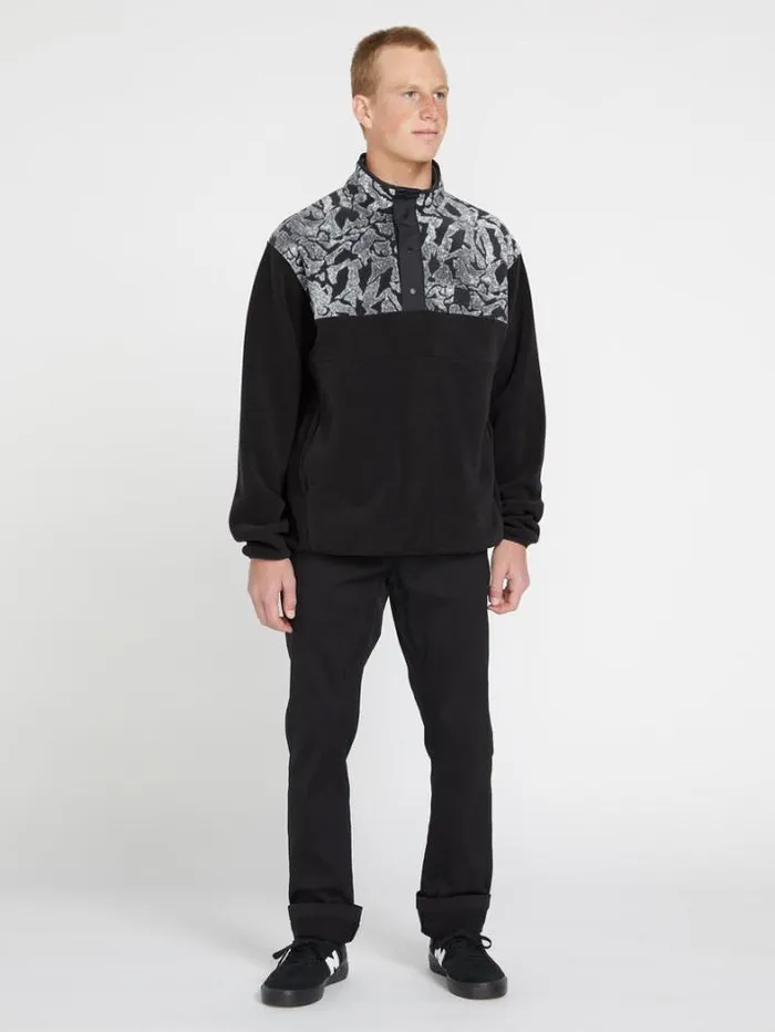 Mens Hoodies and Sweatshirts Volcom Error92 Mock Neck Sweatshirt 8211 Black White