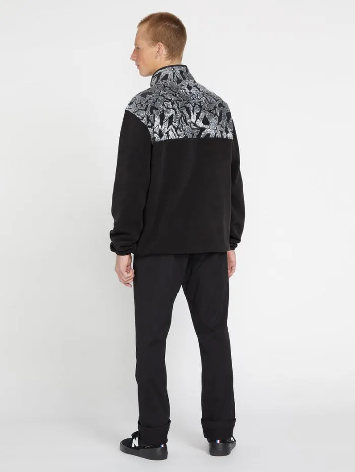Mens Hoodies and Sweatshirts Volcom Error92 Mock Neck Sweatshirt 8211 Black White