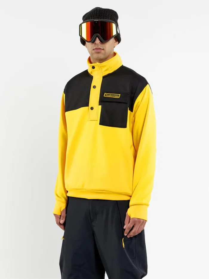 Mens Hoodies and Sweatshirts Volcom She 2 Pullover Fleece 8211 Bright Yellow