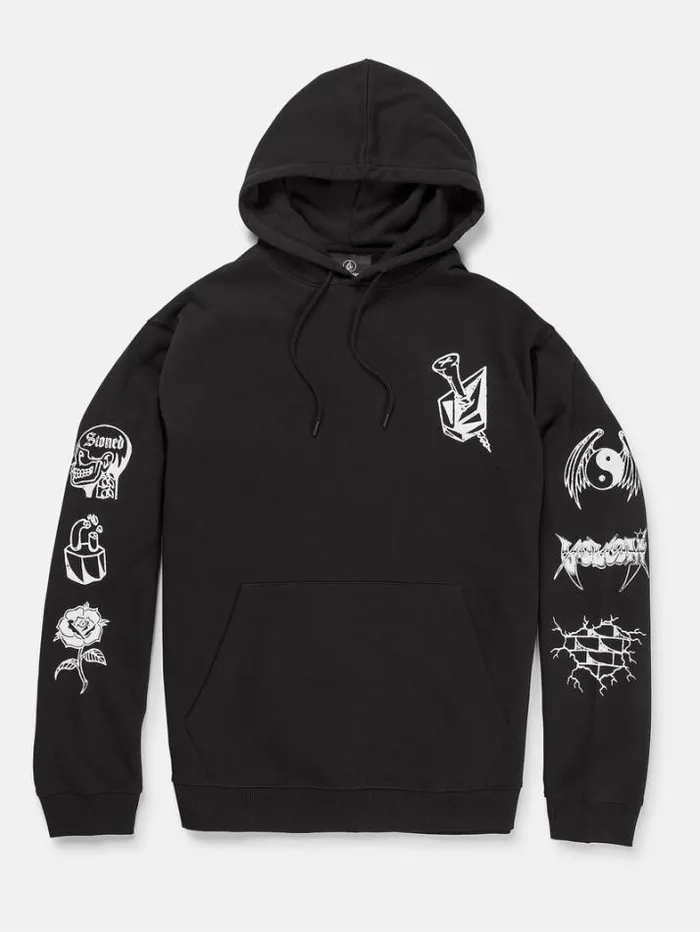 Mens Hoodies and Sweatshirts Volcom Watanite Hoodie 8211 Black