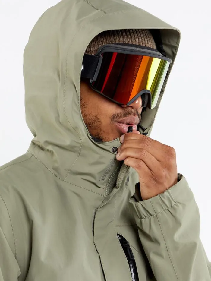 Mens Jackets Volcom L GoreTex Jacket 8211 Light Military