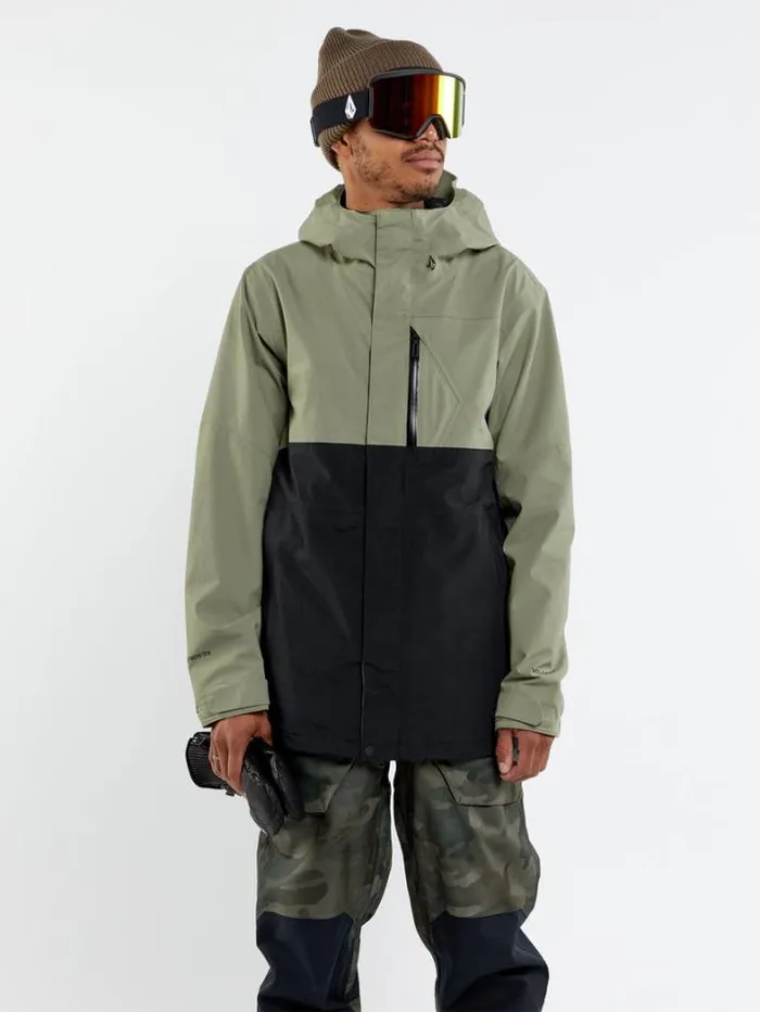 Mens Jackets Volcom L GoreTex Jacket 8211 Light Military