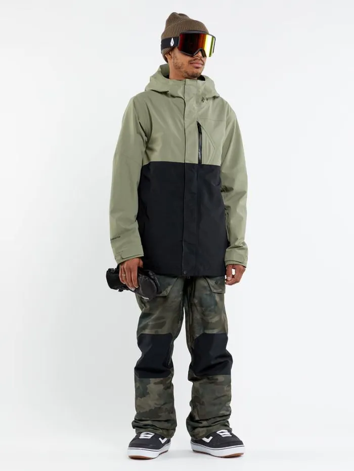 Mens Jackets Volcom L GoreTex Jacket 8211 Light Military