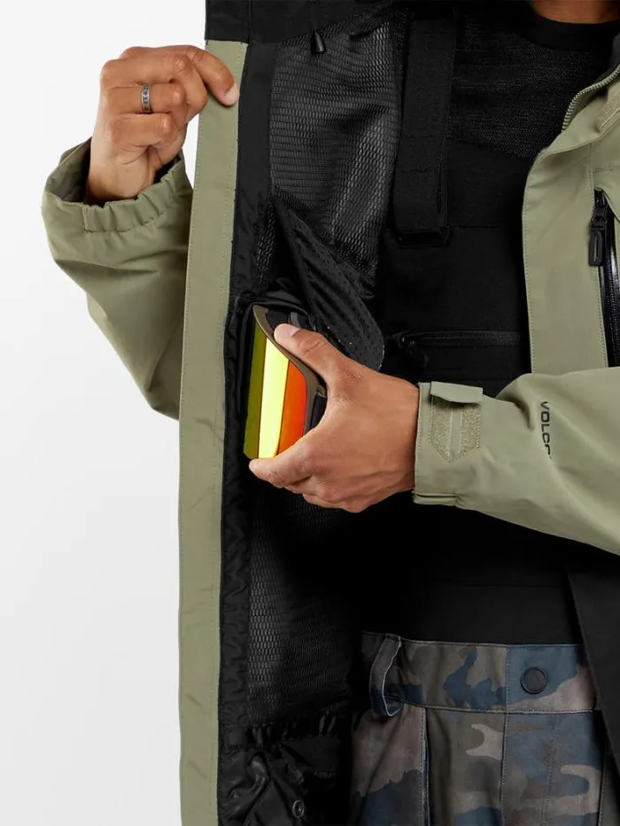 Mens Jackets Volcom L GoreTex Jacket 8211 Light Military