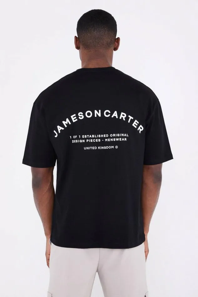 Mens Louie Oversized TShirt 8211 Black Jameson Carter TShirts