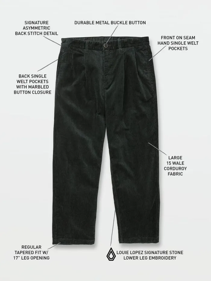 Mens Pants Volcom Tapered Corduroy Pants 8211 Cedar Green