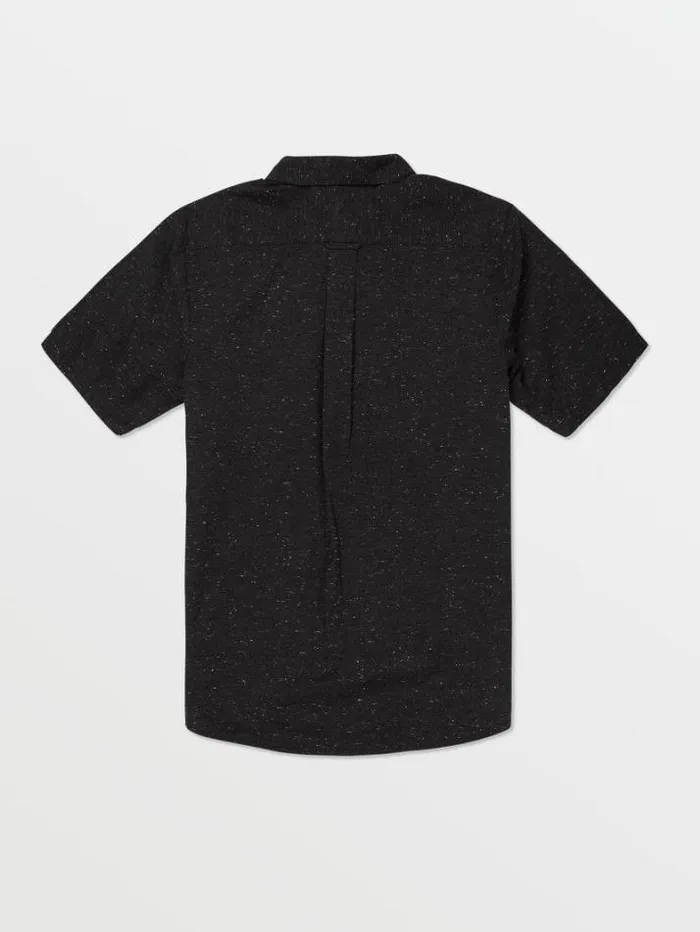 Mens Shirts and Flannels Volcom Date Knight Short Sleeve Shirt 8211 Black