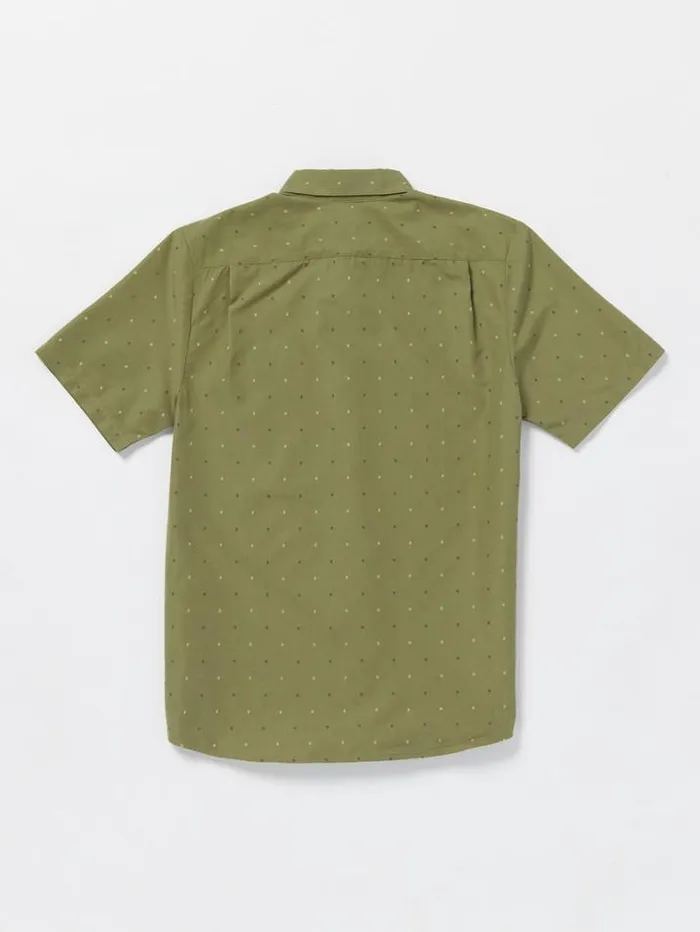 Mens Shirts and Flannels Volcom Hone Stone Woven Short Sleeve Shirt 8211 Thyme Green