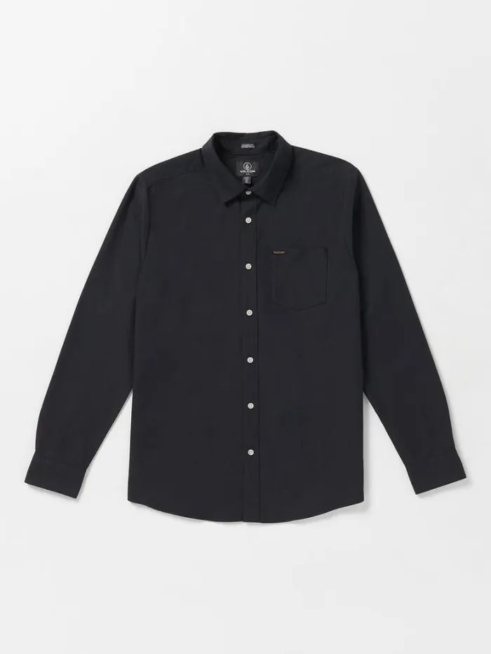 Mens Shirts and Flannels Volcom Veeco Oxford Long Sleeve Shirt 8211 Black