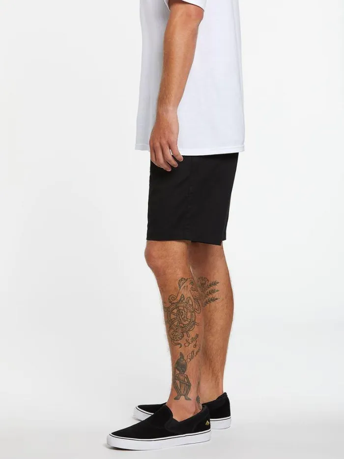 Mens Shorts Volcom Frickin Elastic Waist Shorts 8211 Black