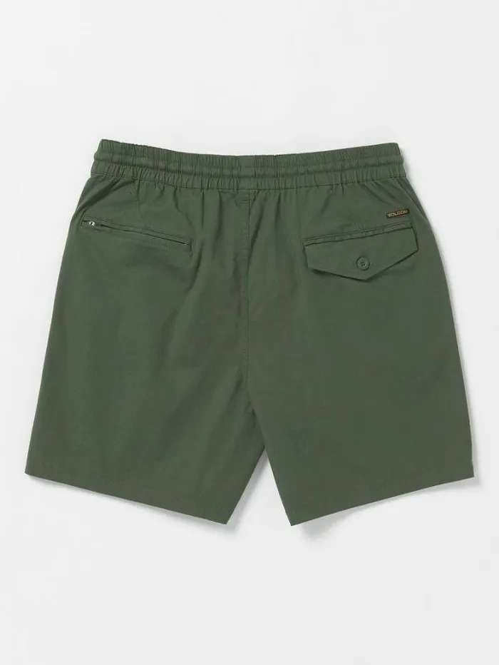 Mens Shorts Volcom Villa Rue Elastic Waist Shorts 8211 Squadron Green
