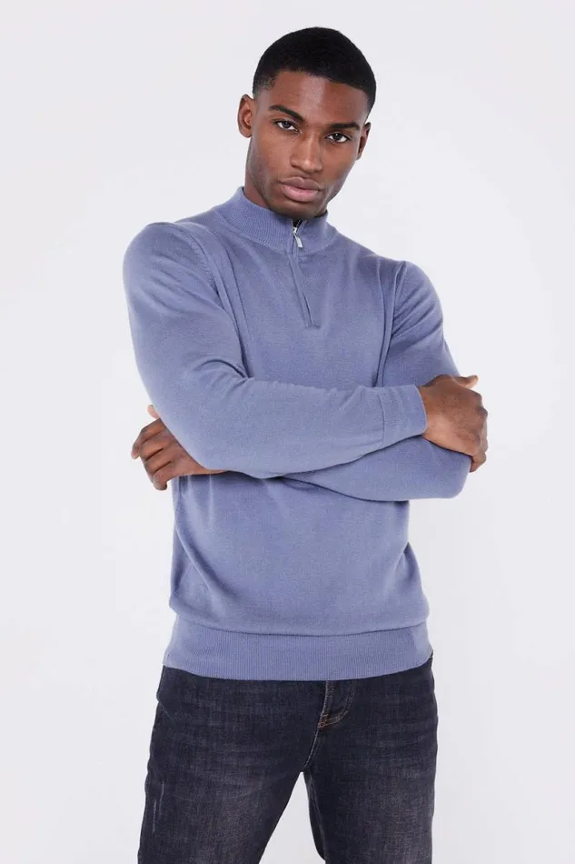 Mens Sloane Knitted Quarter Zip Jameson Carter Hoodies and Sweatshirts