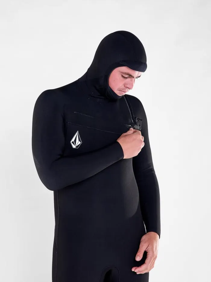 Mens Wetsuits Volcom Modulator 543mm Hood Chestzip Fullsuit 8211 Black