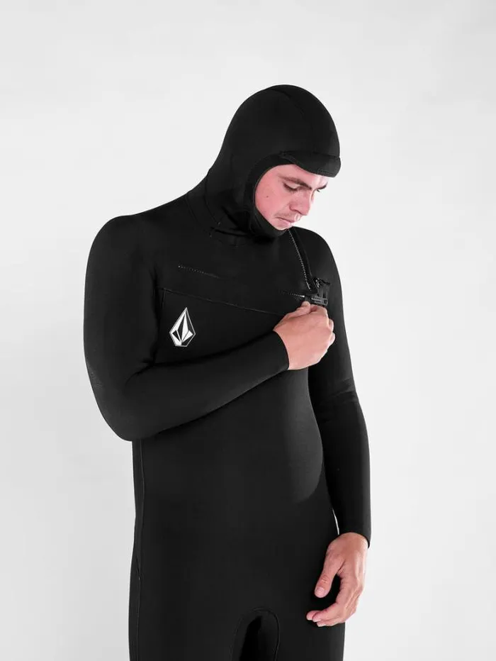 Mens Wetsuits Volcom Modulator 543mm Hood Chestzip Fullsuit 8211 Black