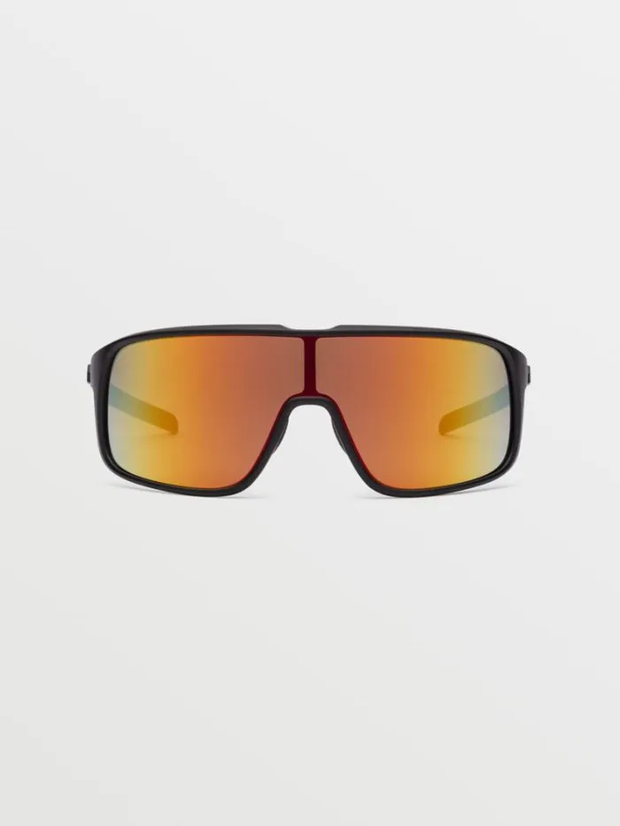 MensWomens Sunglasses Volcom Macho Sunglasses 8211 Matte BlackGray Red Chrome