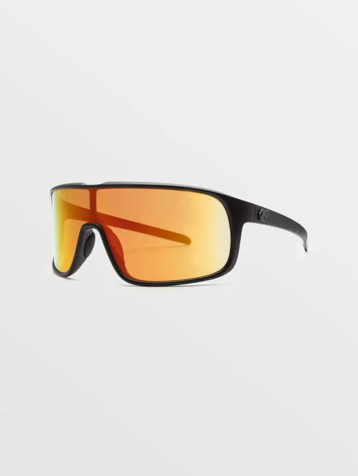 MensWomens Sunglasses Volcom Macho Sunglasses 8211 Matte BlackGray Red Chrome