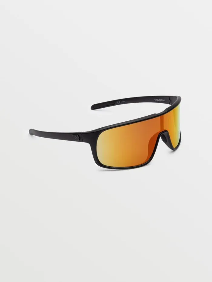 MensWomens Sunglasses Volcom Macho Sunglasses 8211 Matte BlackGray Red Chrome