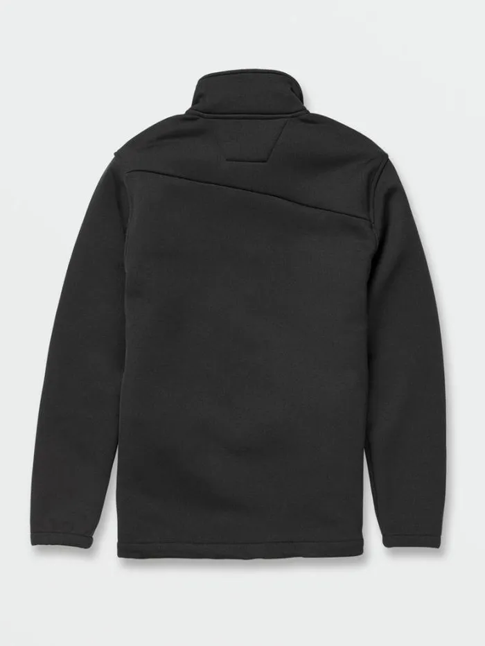 MensWorkwear Hoodies and Sweatshirts Volcom Workwear Quarter Zip Fleece Pullover 8211 Black