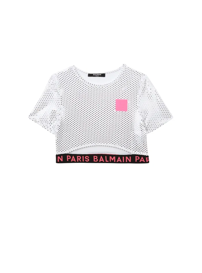 Metal Tshirt White Kids Balmain